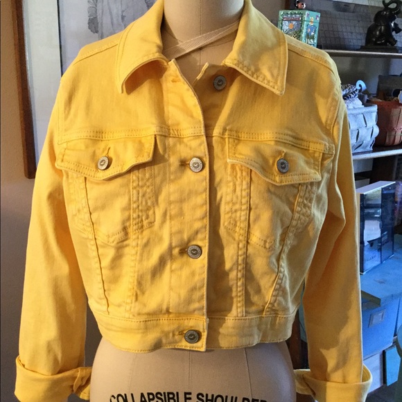 Hollister yellow denim jacket Clearance
